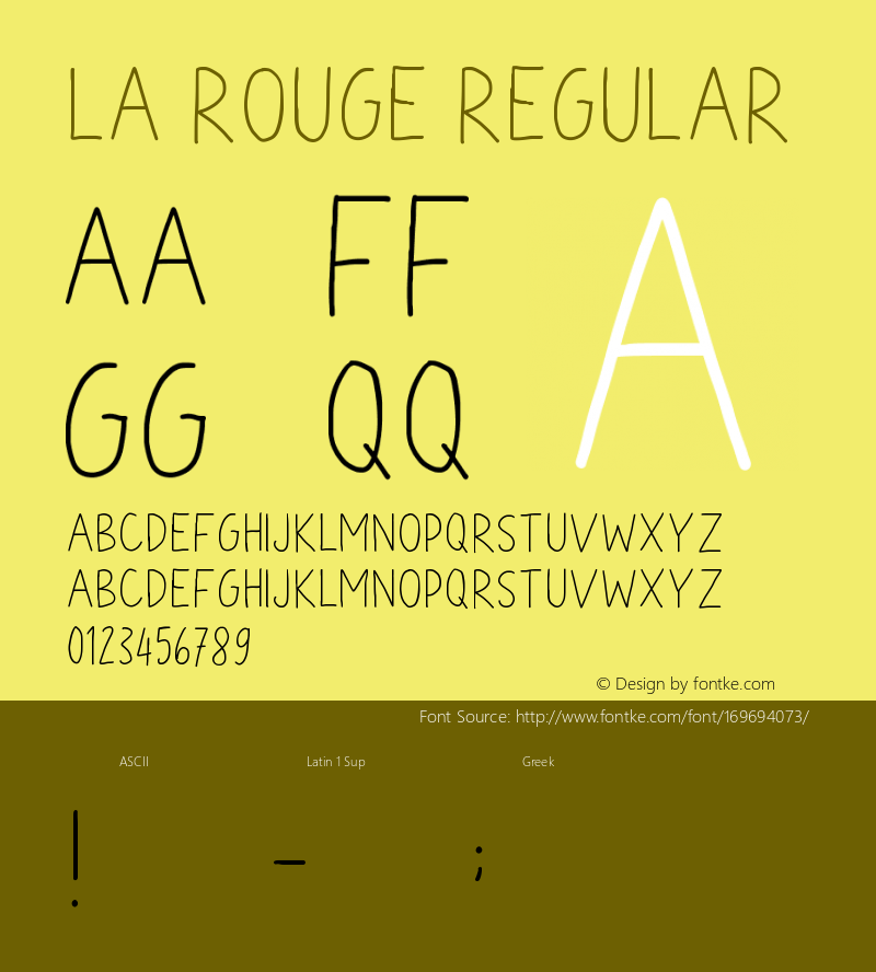 La Rouge Version 1.00;January 19, 2021;FontCreator 11.5.0.2430 64-bit图片样张