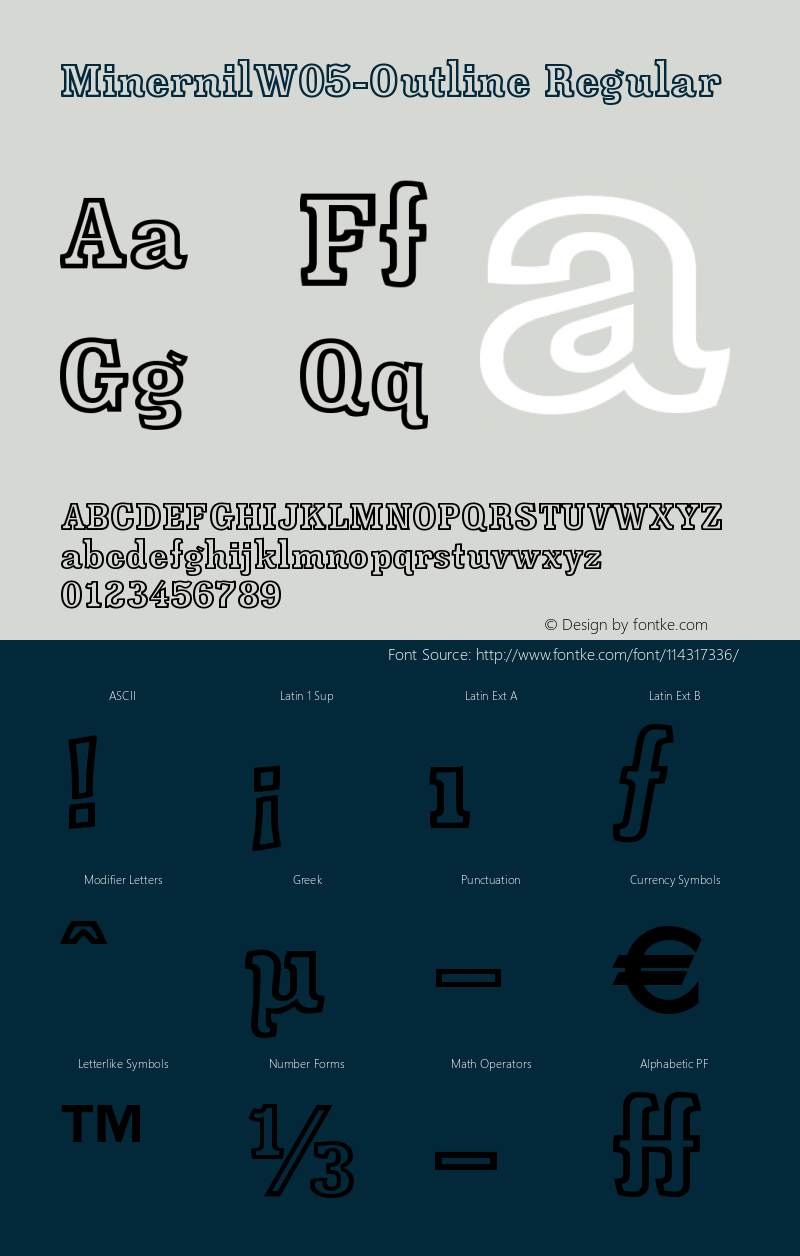 Minernil W05 Outline Version 2.00 Font Sample