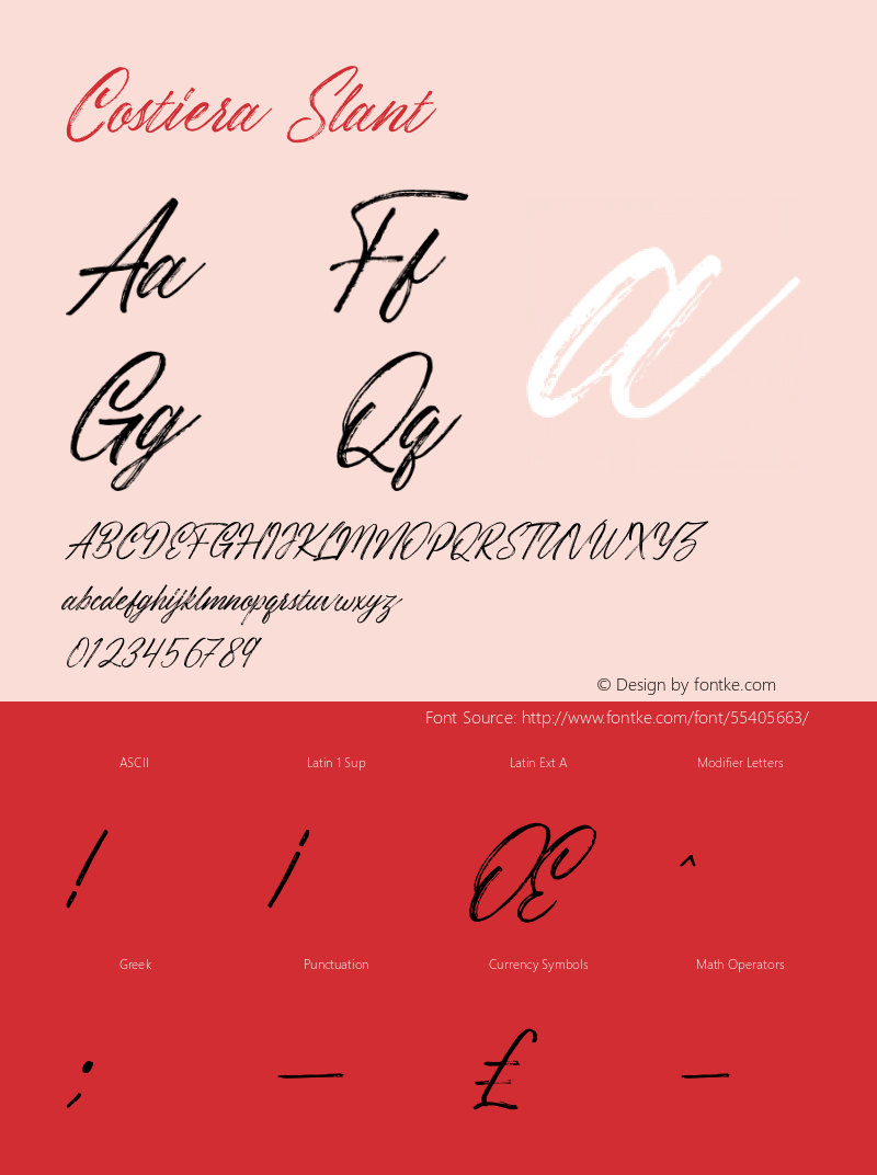 Costiera Slant Version 1.00;February 13, 2020;FontCreator 11.5.0.2427 32-bit Font Sample