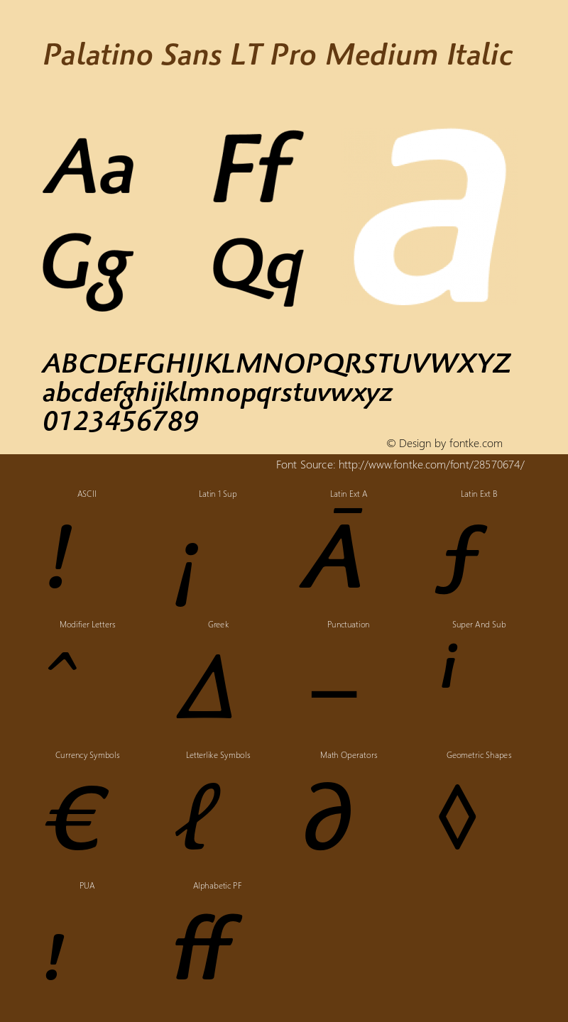 PalatinoSansLTPro-MediumIta Version 1.000;PS 001.000;hotconv 1.0.38 Font Sample