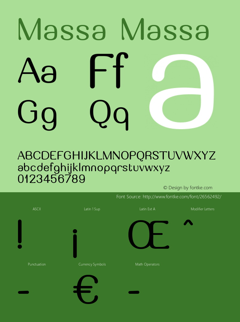 Massa Version 1.000 Font Sample