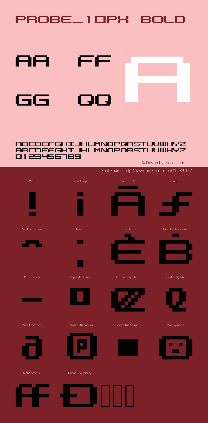 PROBE_10PX Bold Version 1.000 Font Sample