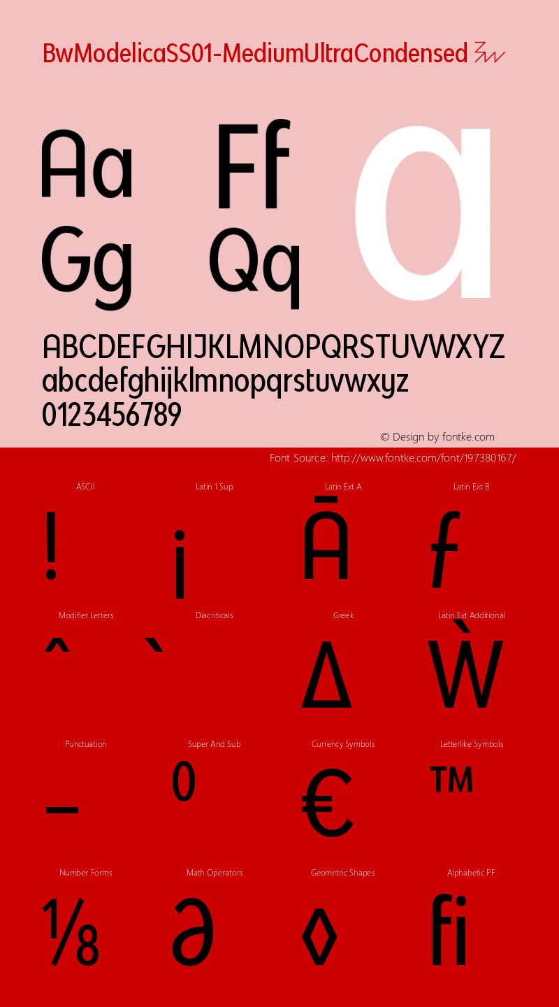 ☞Bw Modelica SS01 Medium Ultra Condensed Version 2.000; ttfautohint (v0.95) -d;com.myfonts.easy.branding-with-type.bw-modelica-ultra-condensed.ss01-medium-ultra-condensed.wfkit2.version.4FS4图片样张