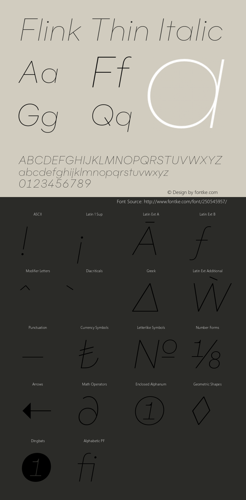 Flink Thin Italic Version 1.000;PS 001.000;hotconv 1.0.88;makeotf.lib2.5.64775图片样张