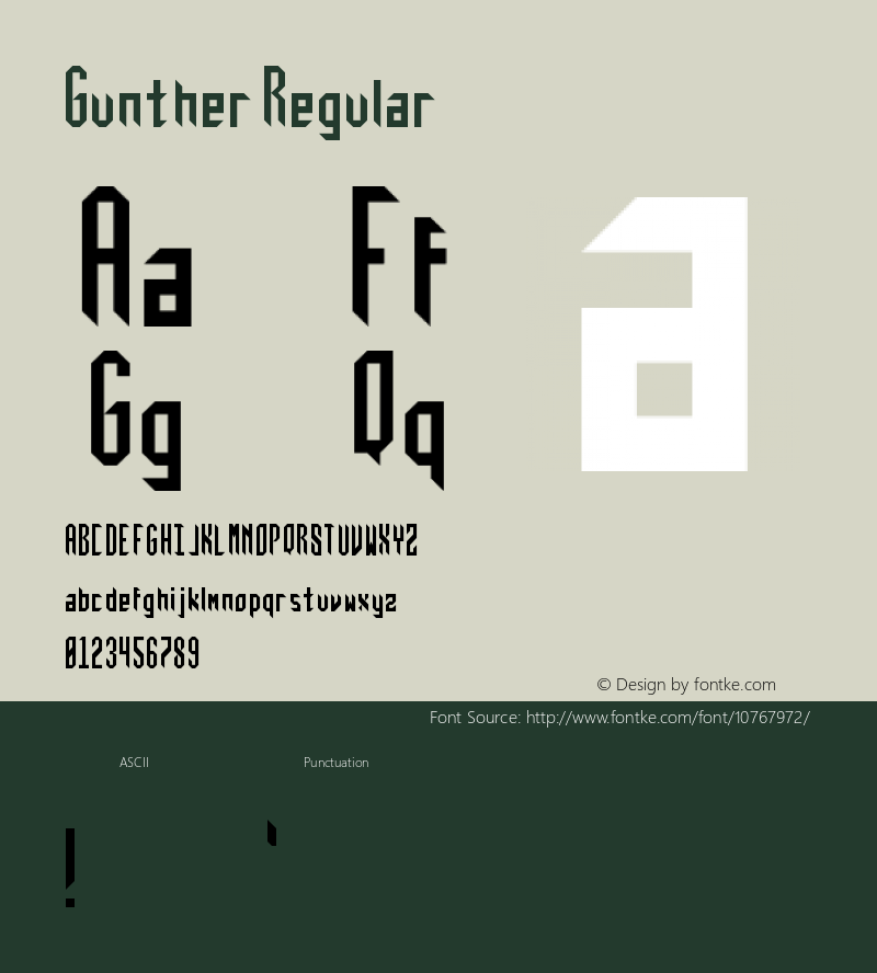 Gunther Regular Version 1.0 Font Sample