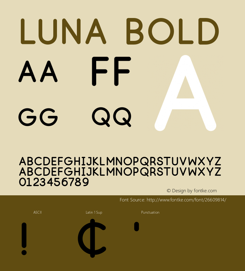 Luna Bold Version 01.00 Font Sample
