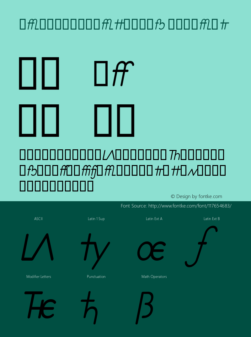 PlaneSansAltBooOb W90 Regular Version 4.10 Font Sample