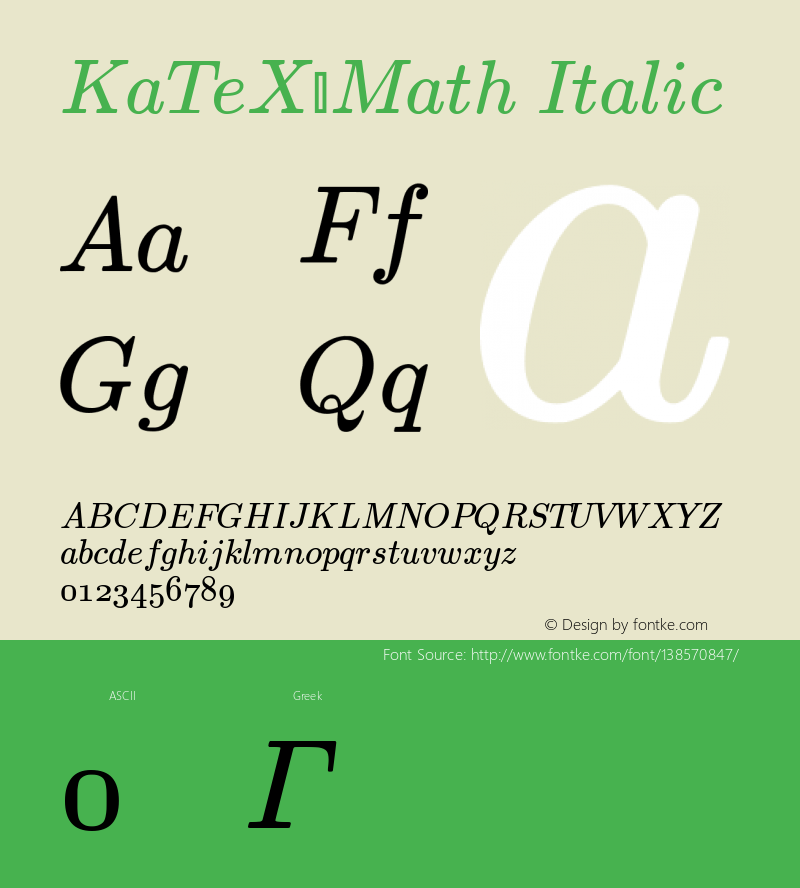 KaTeX_Math-Italic Version 0.0.4 Font Sample