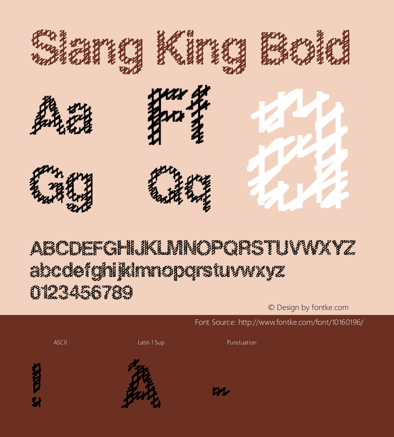 Slang King Bold Macromedia Fontographer 4.1 5/2/2003 Font Sample