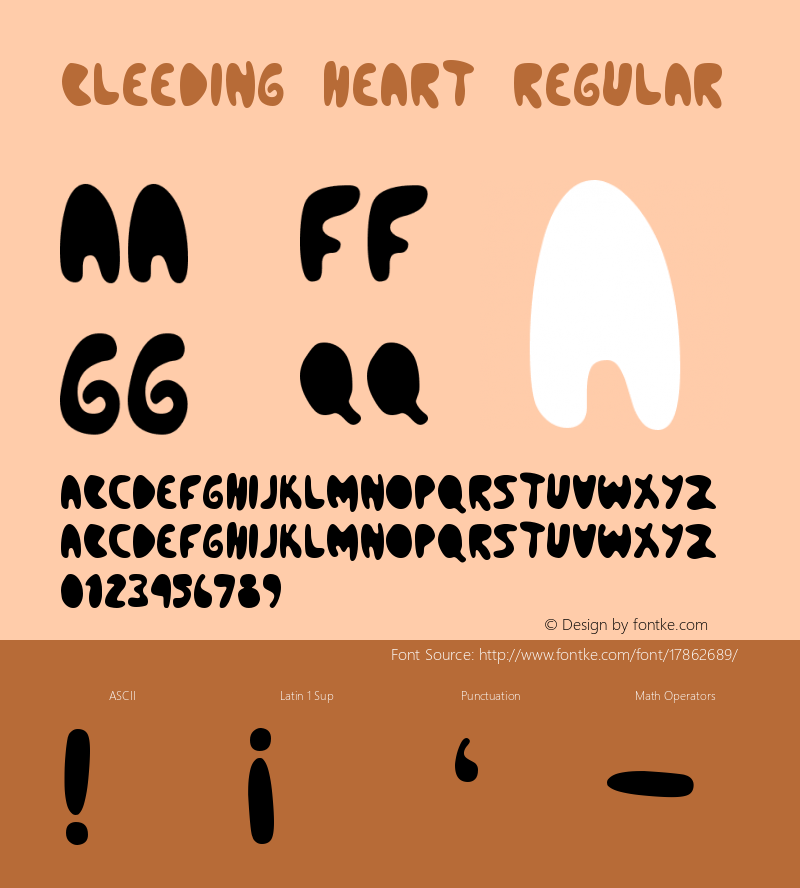 Bleeding Heart Regular Version 1.000 Font Sample