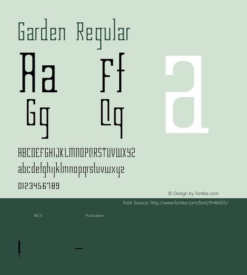 Garden Regular Macromedia Fontographer 4.1 11.04.99 Font Sample
