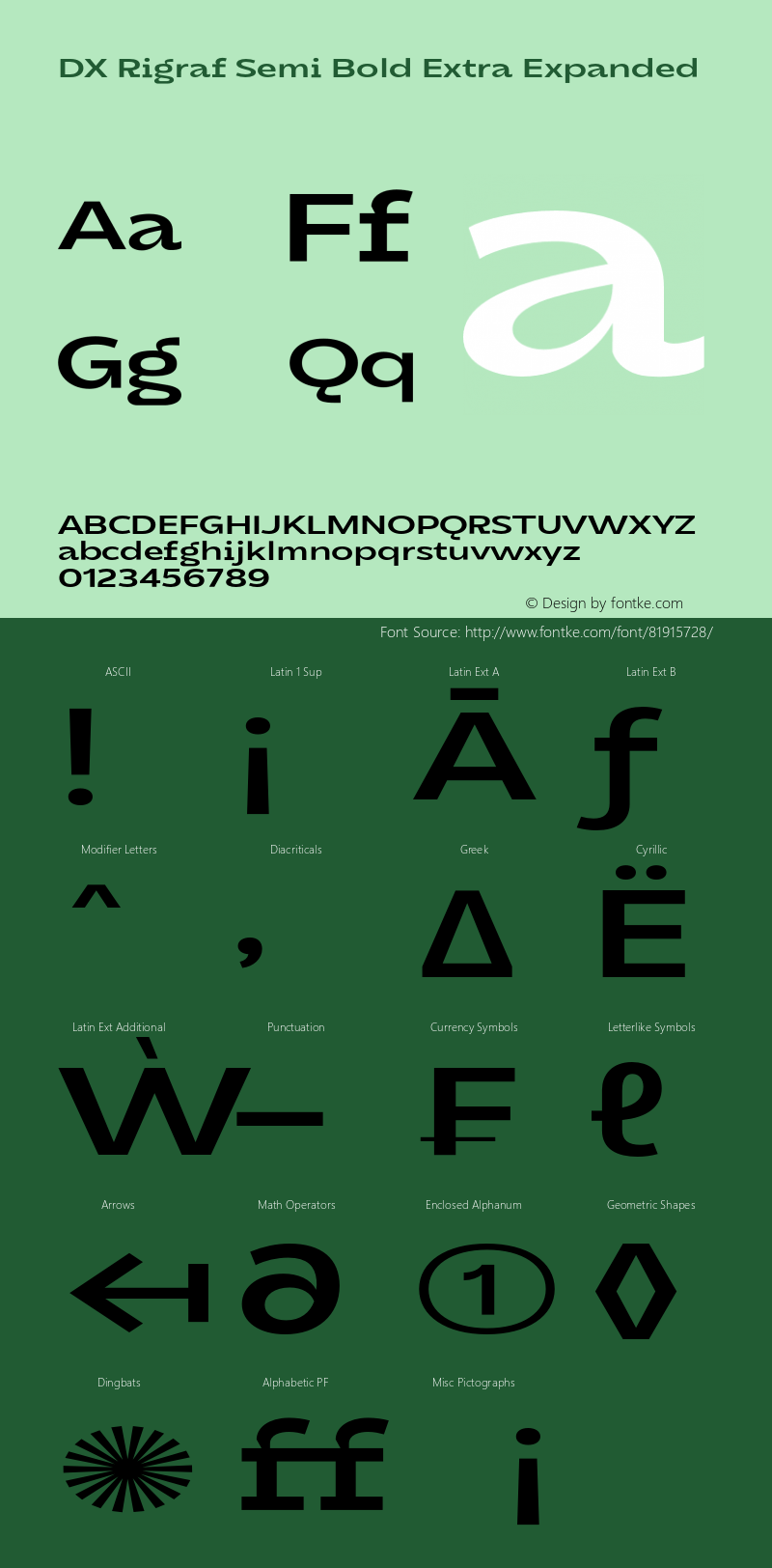 DXRigraf-SemBdExtExp Version 1.000 Font Sample