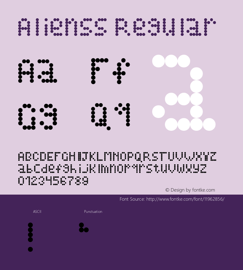 Alienss Regular Version 1.0 Font Sample