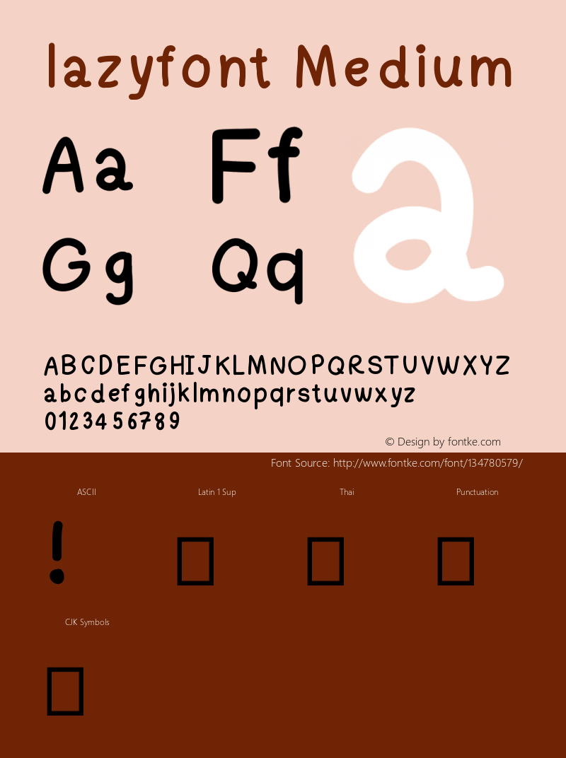 lazyfont Version 001.000 Font Sample