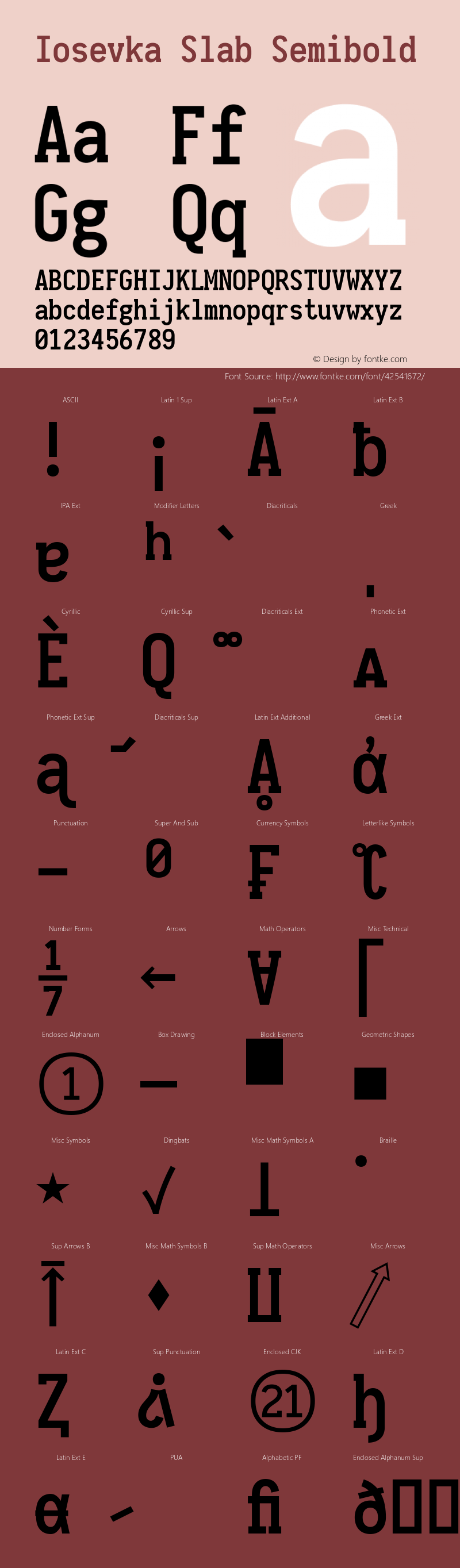 Iosevka Type Slab Semibold 2.3.2; ttfautohint (v1.8.3) Font Sample