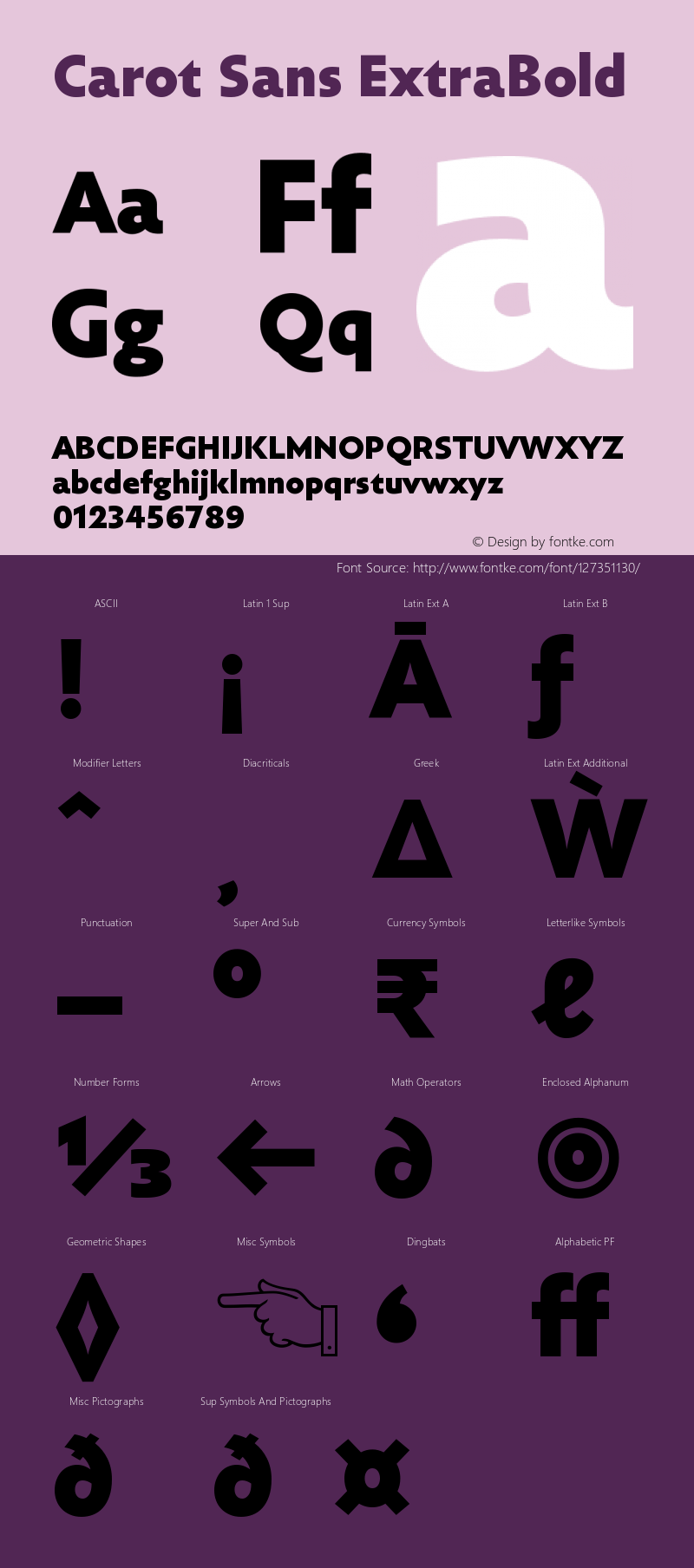 Carot Sans ExtraBold Version 1.000 Font Sample