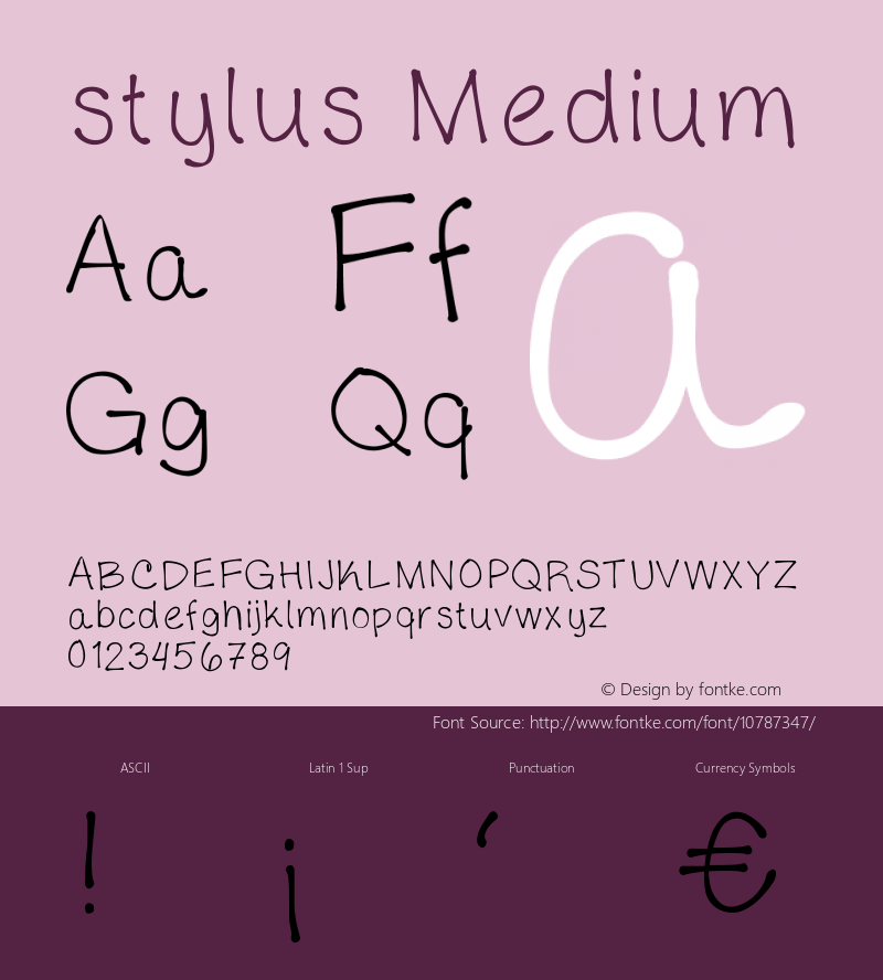 stylus Medium Version 001.000 Font Sample