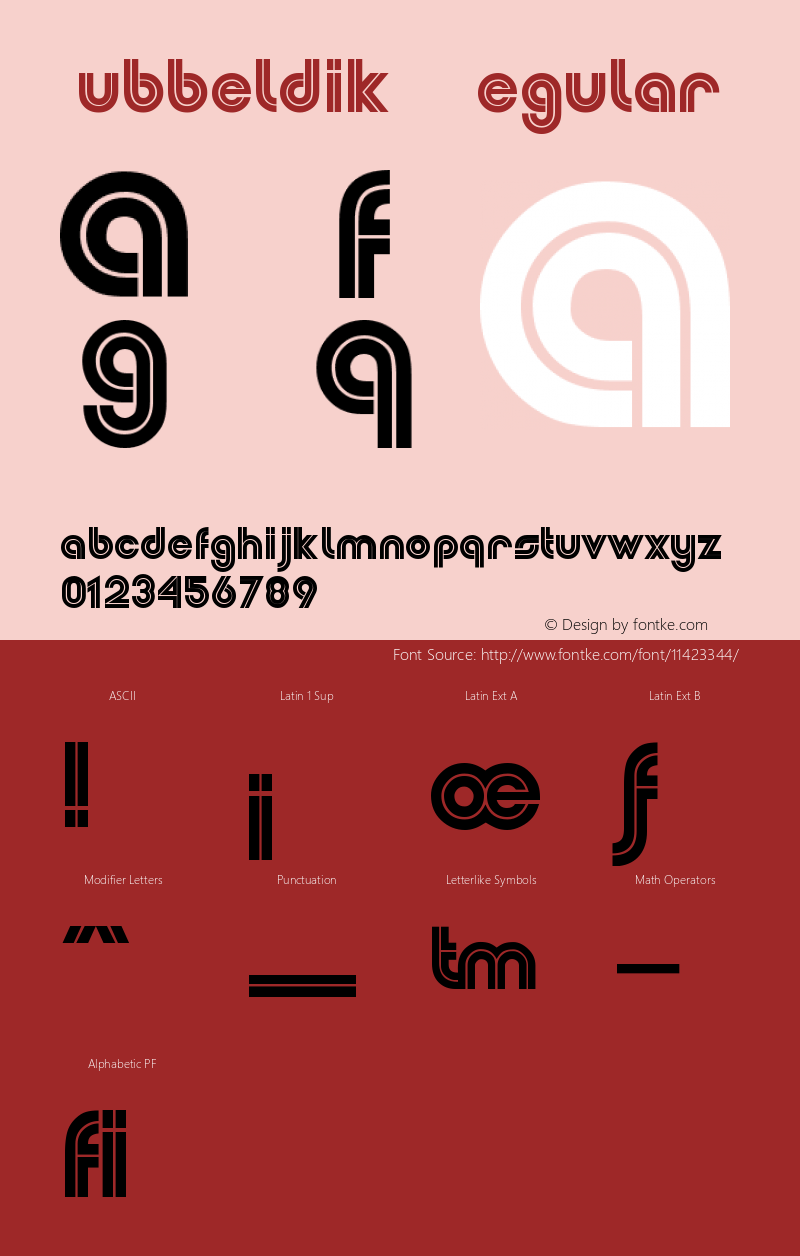 Dubbeldik MN Regular Version 001.003 Font Sample