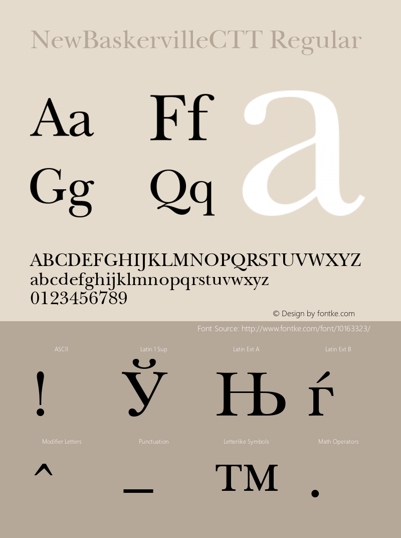 NewBaskervilleCTT Regular 1.000.000 Font Sample