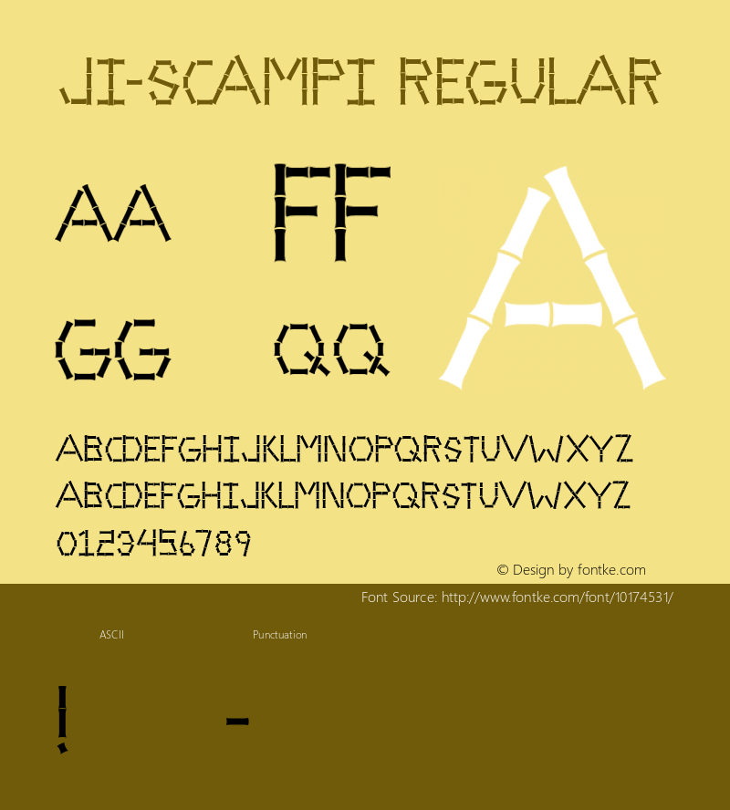JI-Scampi Regular Macromedia Fontographer 4.1 5/22/2001 Font Sample