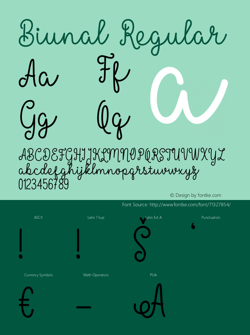 Biunal Version 1.00;August 3, 2020;FontCreator 11.5.0.2422 64-bit Font Sample