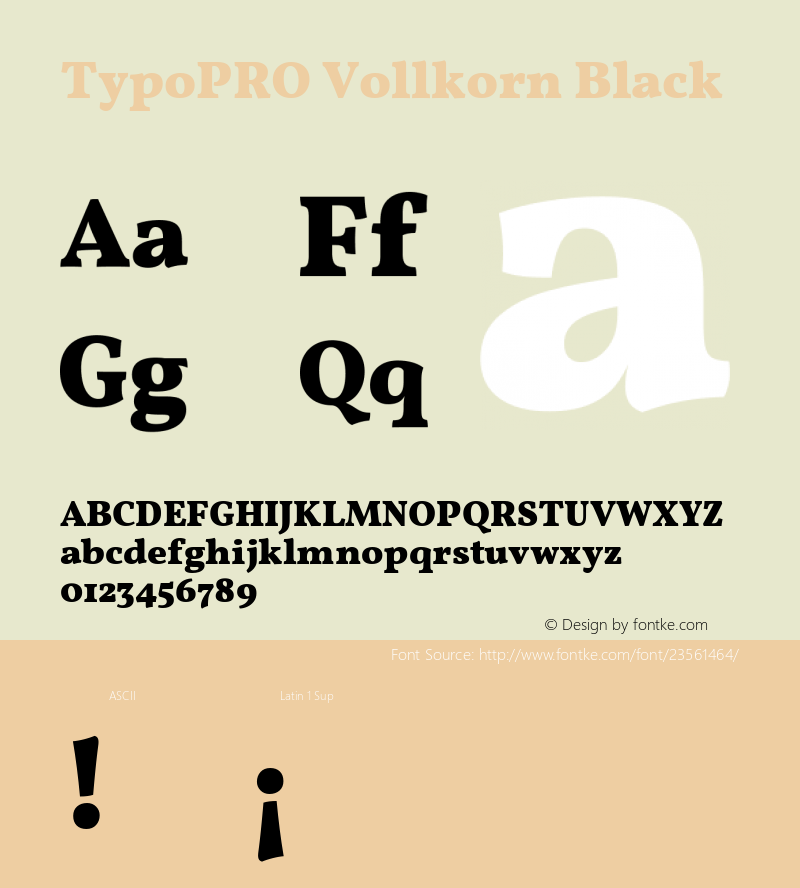 TypoPRO Vollkorn Black Version 4.015 Font Sample