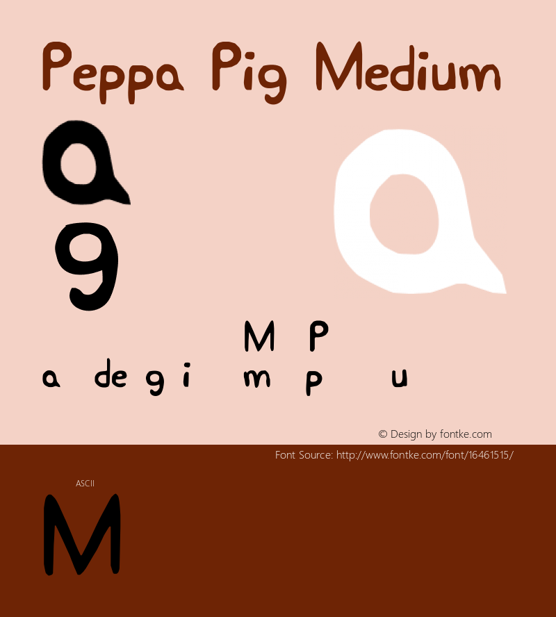 Peppa Pig Medium Version 2.000 Font Sample