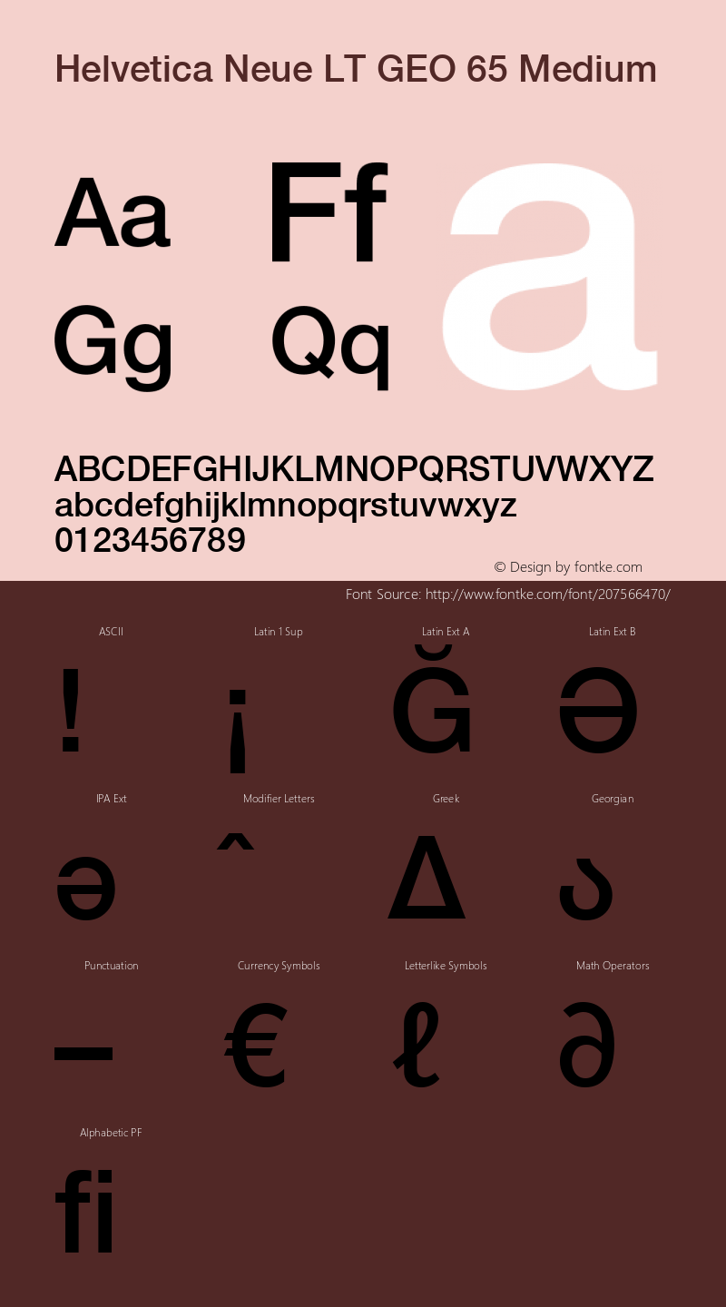 Helvetica Neue LT GEO 65 Medium Version 1.00图片样张