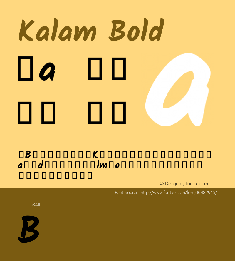 Kalam Bold Version 2.001;PS 1.0;hotconv 1.0.79;makeotf.lib2.5.61930; ttfautohint (v1.3) Font Sample