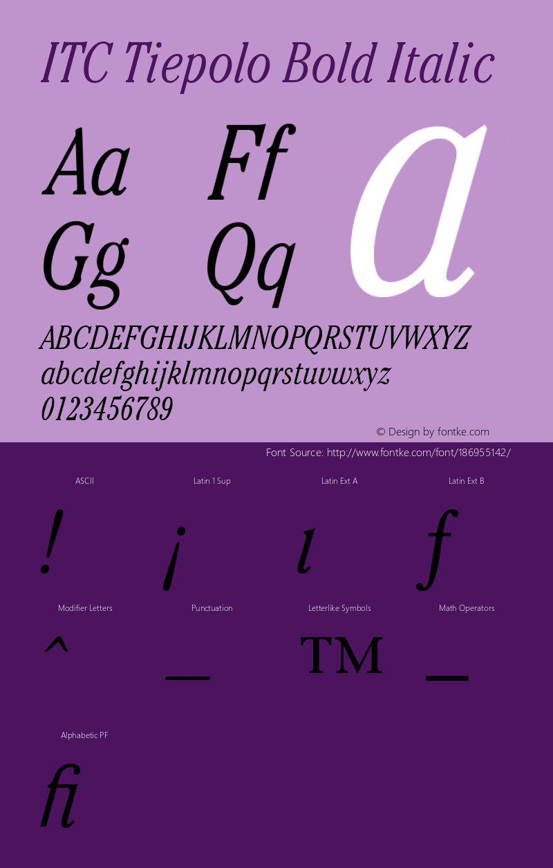 ITC Tiepolo Bold Italic 001.000图片样张