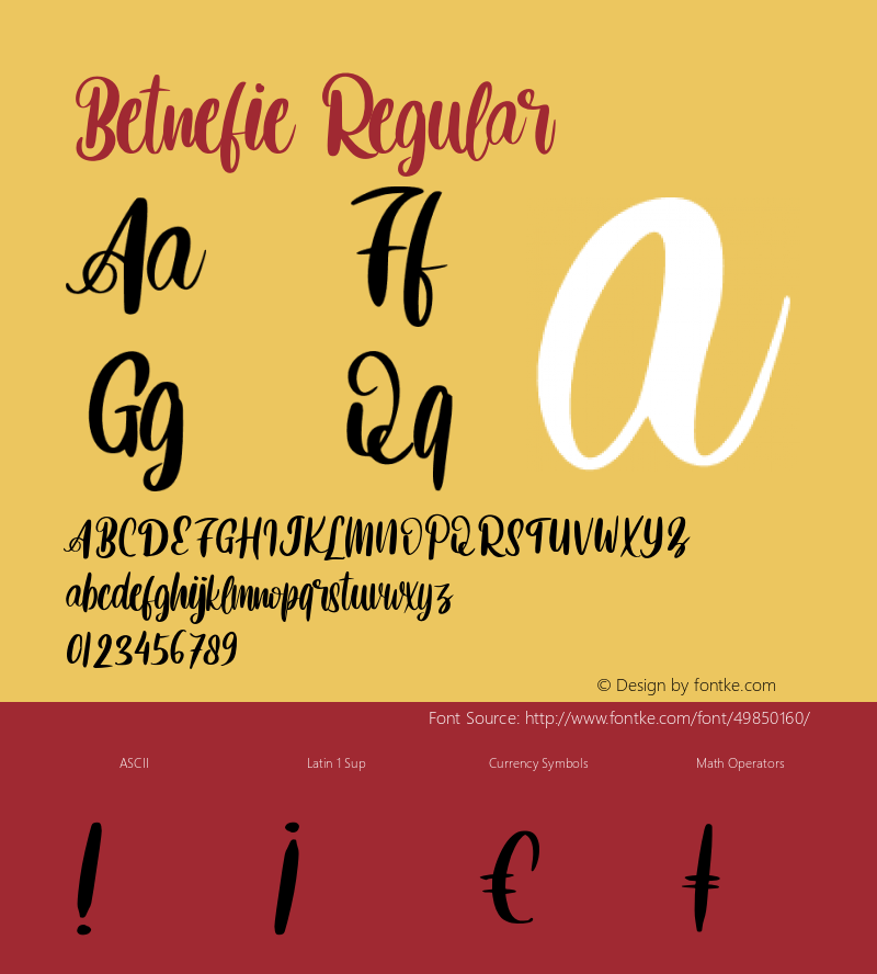 Betnefie Version 1.000 Font Sample