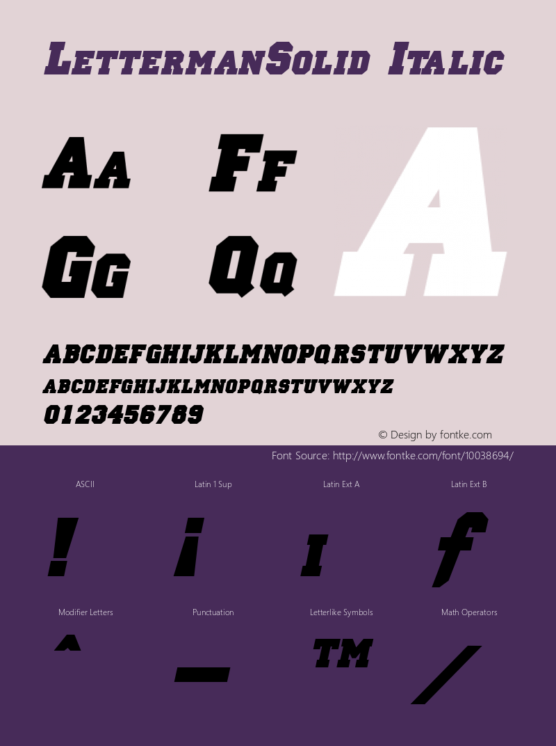 LettermanSolid Italic The IMSI MasterFonts Collection, tm 1995 IMSI Font Sample