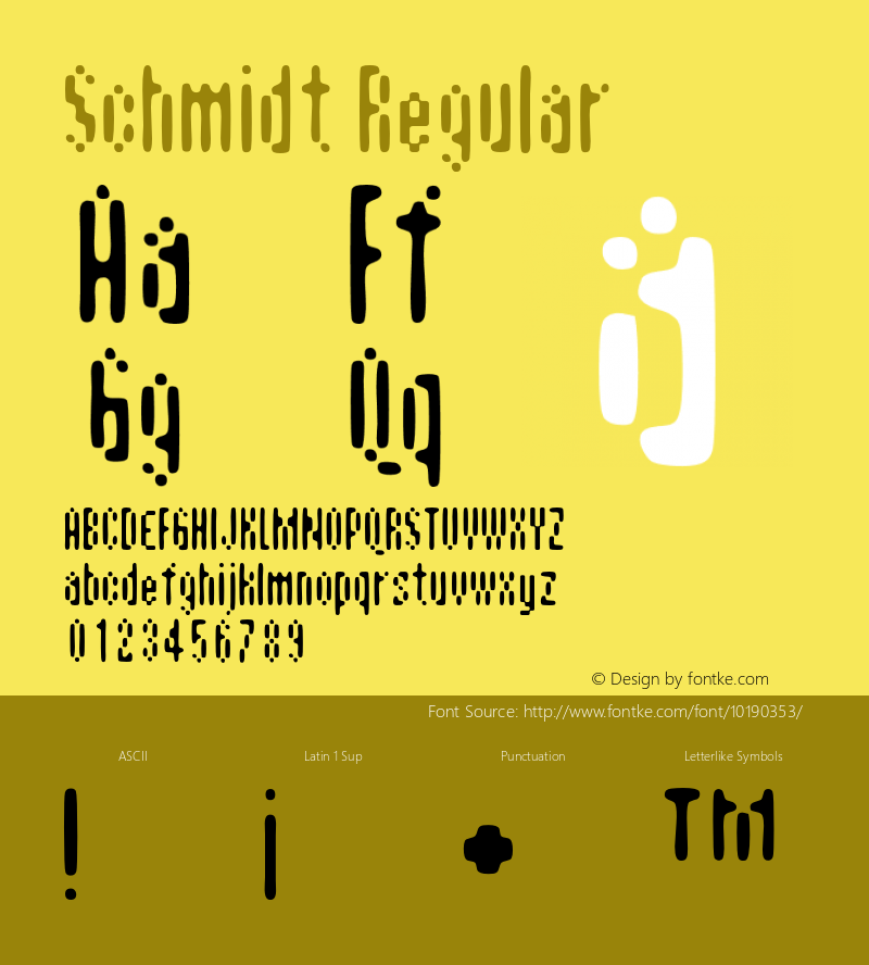 Schmidt Regular 001.000 Font Sample