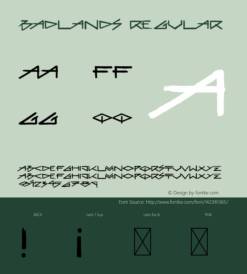 BadlandsRegular Version 1.017;Fontself Maker 3.5.4 Font Sample