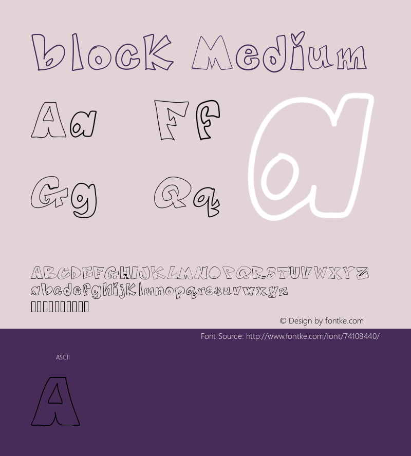 block Version 001.000 Font Sample