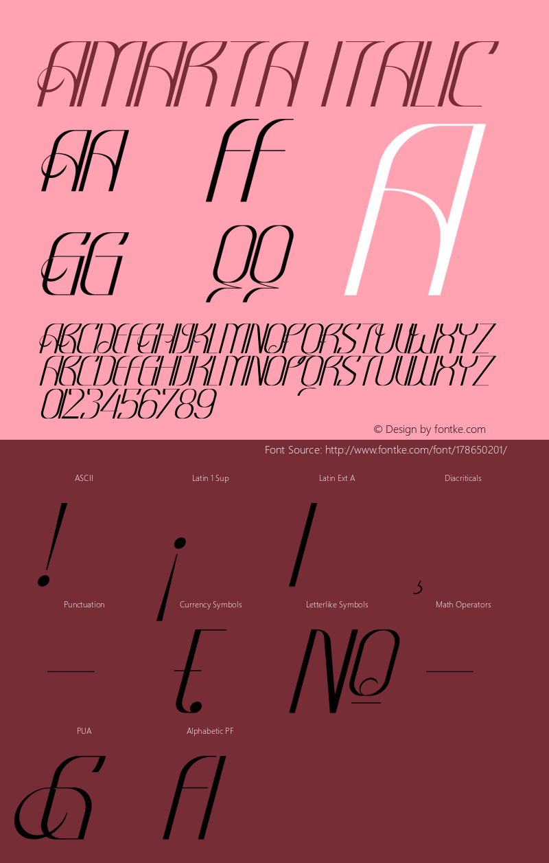 Amarta Italic Version 1.00;October 2, 2021;FontCreator 13.0.0.2683 64-bit图片样张