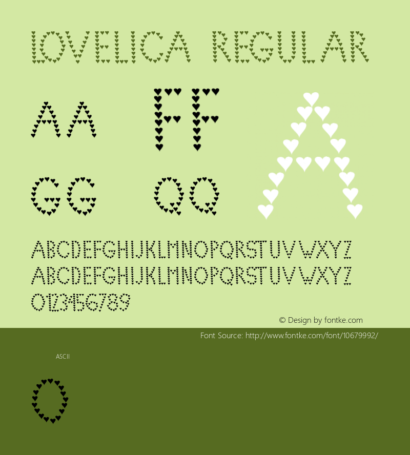 Lovelica Regular Version 001.000 Font Sample