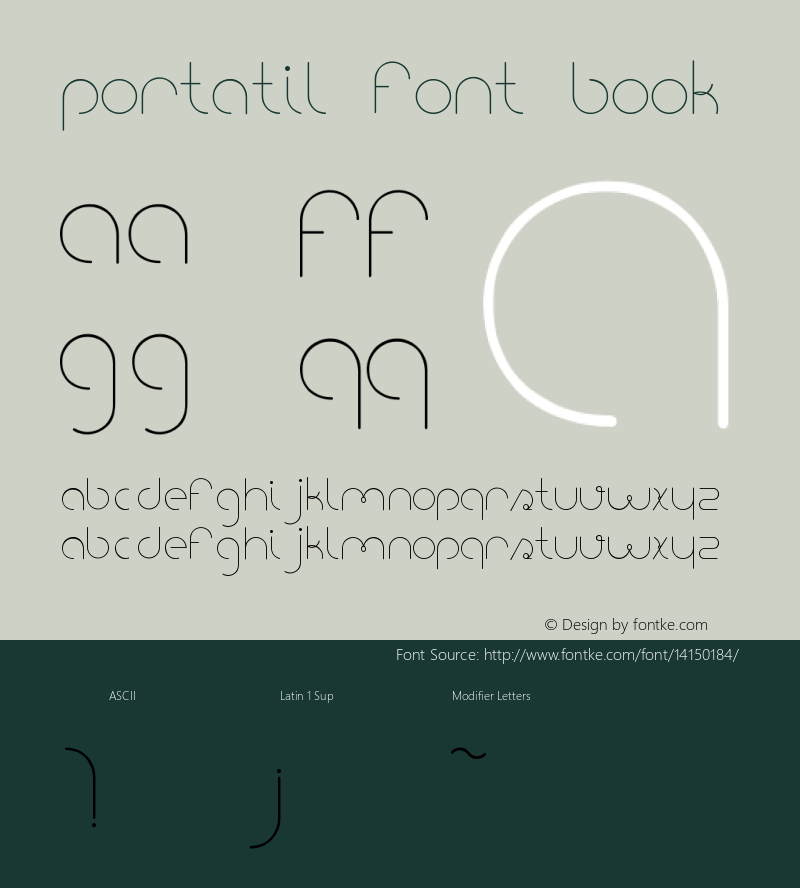 portatil font Book Version 1.000 Font Sample