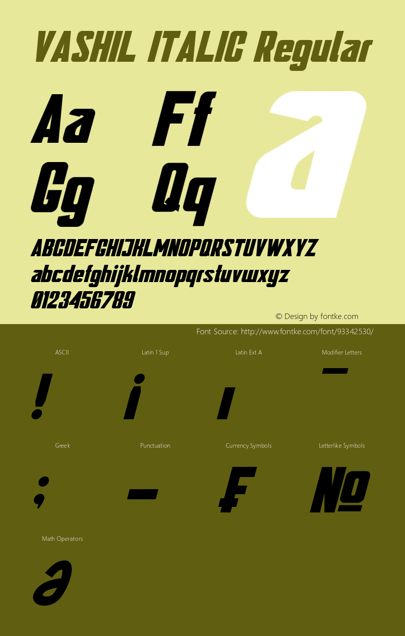 VASHIL ITALIC Version 0.10;January 3, 2021;FontCreator 12.0.0.2525 64-bit Font Sample