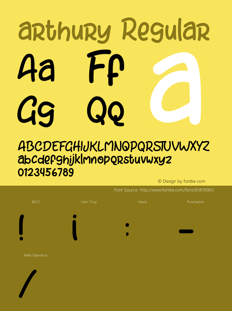 arthury Version 1.00;May 18, 2020;FontCreator 11.5.0.2430 32-bit Font Sample