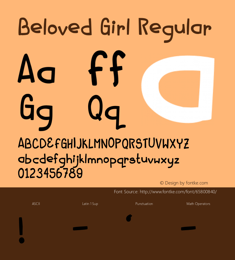 Beloved Girl Version 1.00;May 14, 2020;FontCreator 12.0.0.2525 64-bit Font Sample