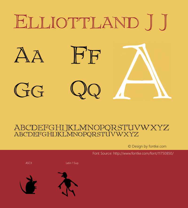 Elliottland J J Version Groundhog Day 1996, Font Sample