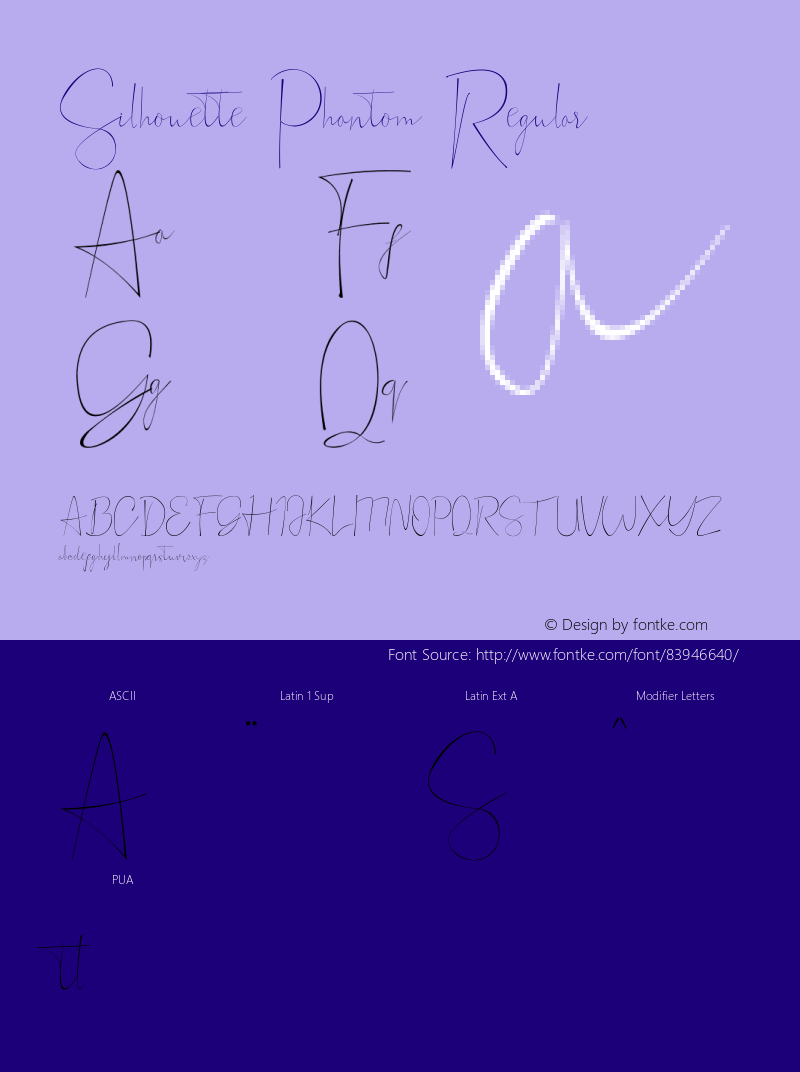 Silhouette Phantom  Font Sample