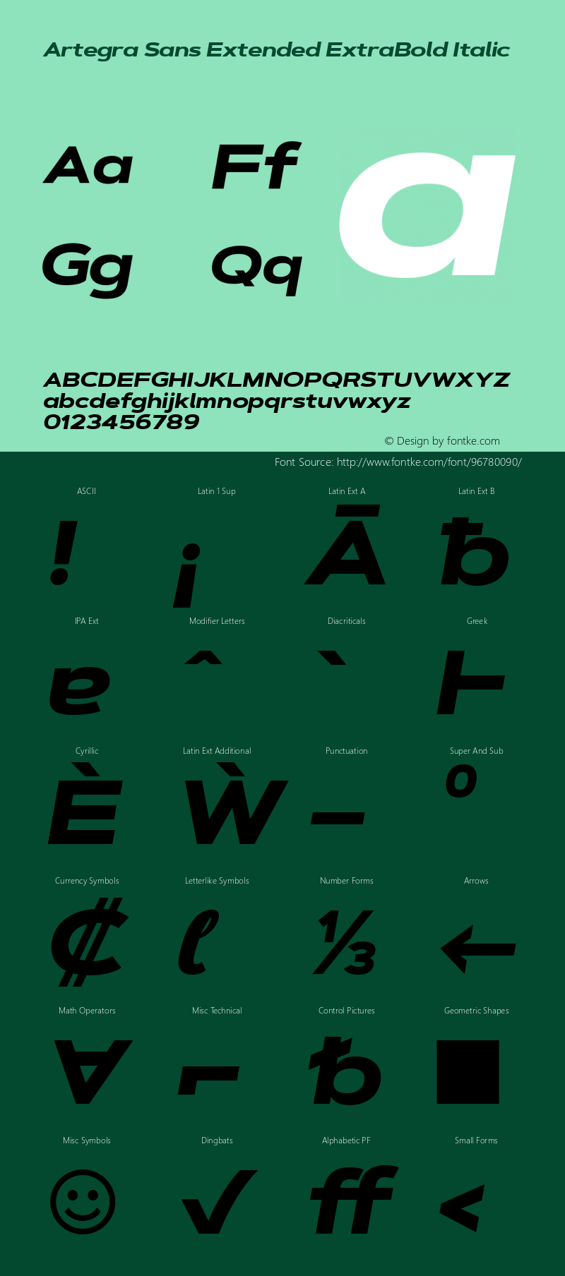 Artegra Sans Extended ExtraBold Italic 1.006 Font Sample