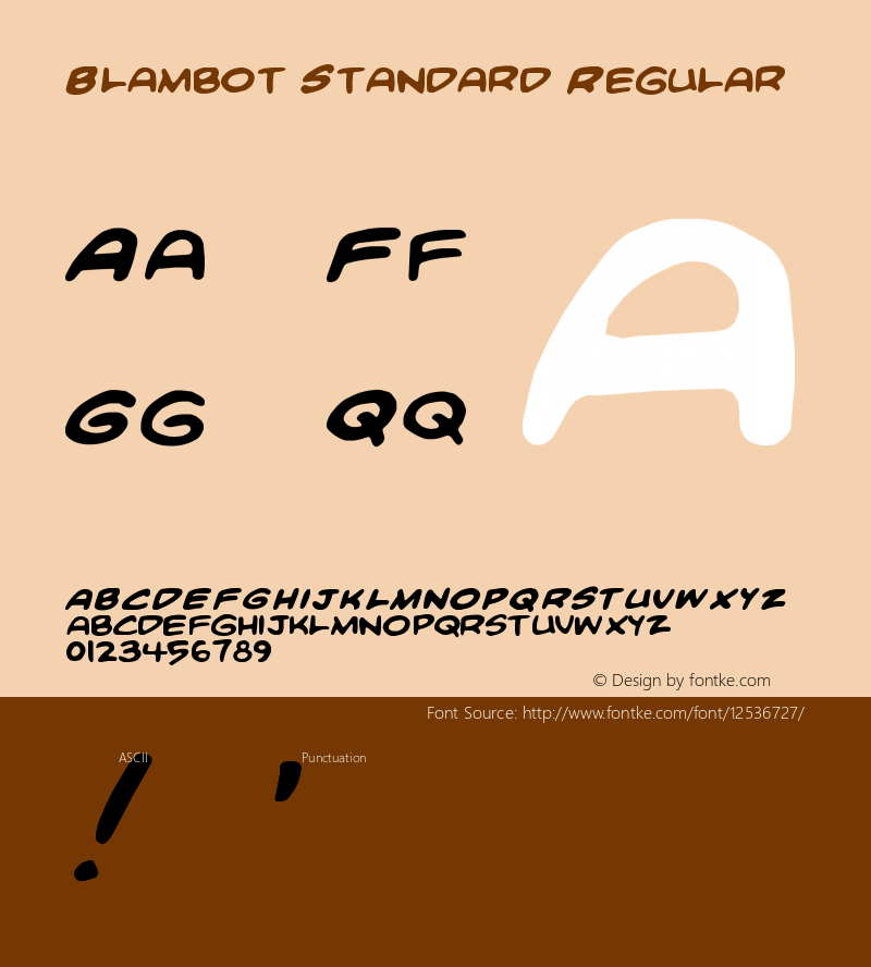 Blambot Standard Regular Unknown Font Sample