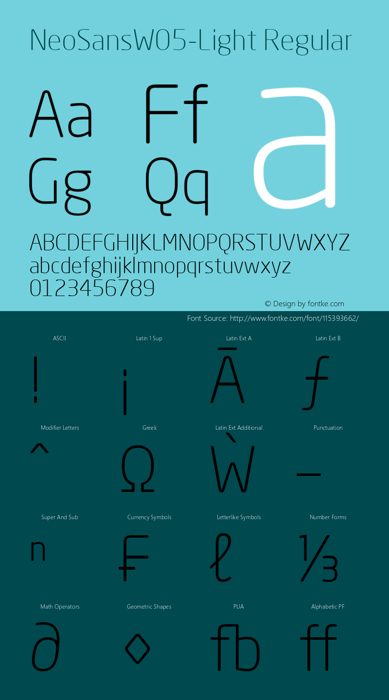 Neo Sans W05 Light Version 1.46 Font Sample