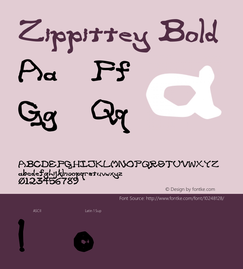 Zippittey Bold Version 002.000 Font Sample