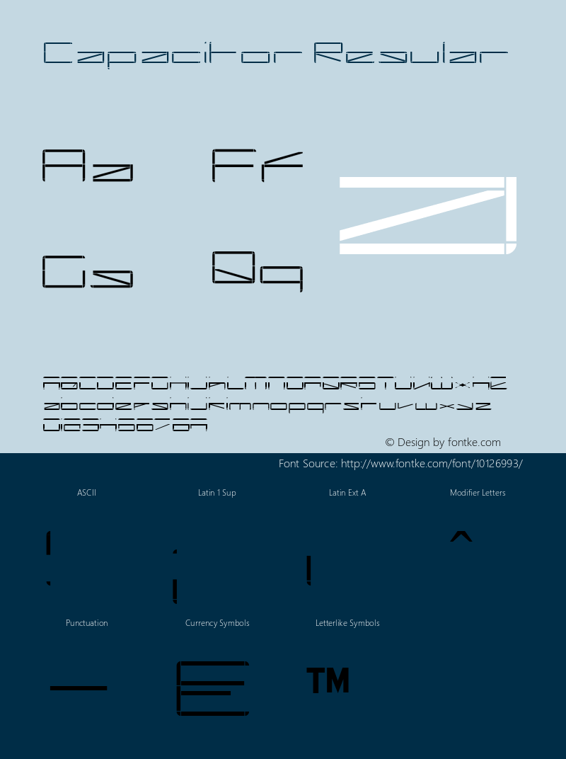 Capacitor Regular Version 2.000 2004 Font Sample