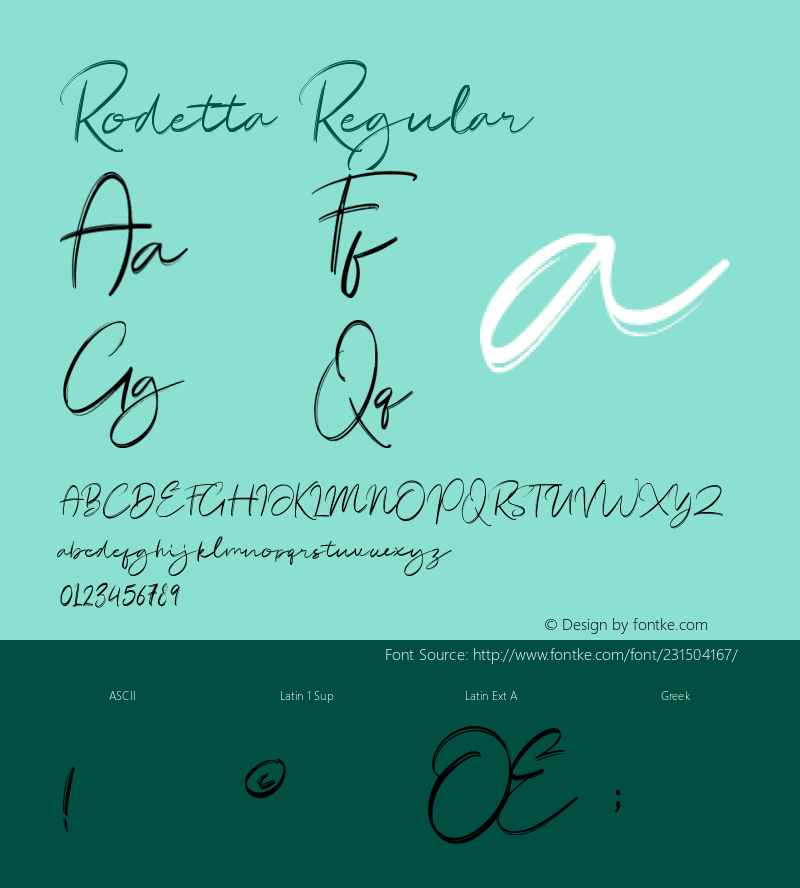 Rodetta Version 1.00;June 10, 2021;FontCreator 11.5.0.2422 64-bit图片样张