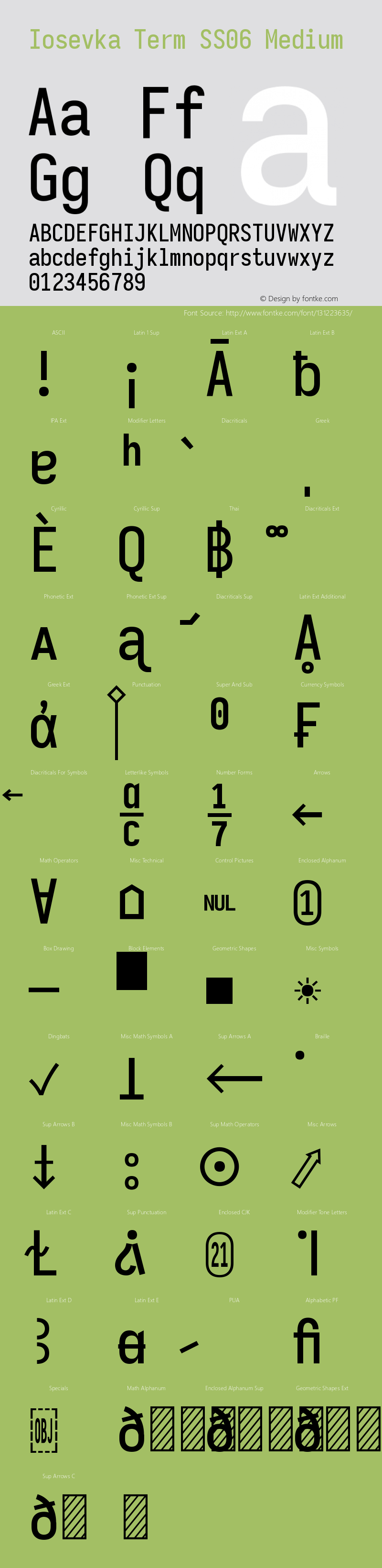 Iosevka Term SS06 Medium Version 5.0.8 Font Sample